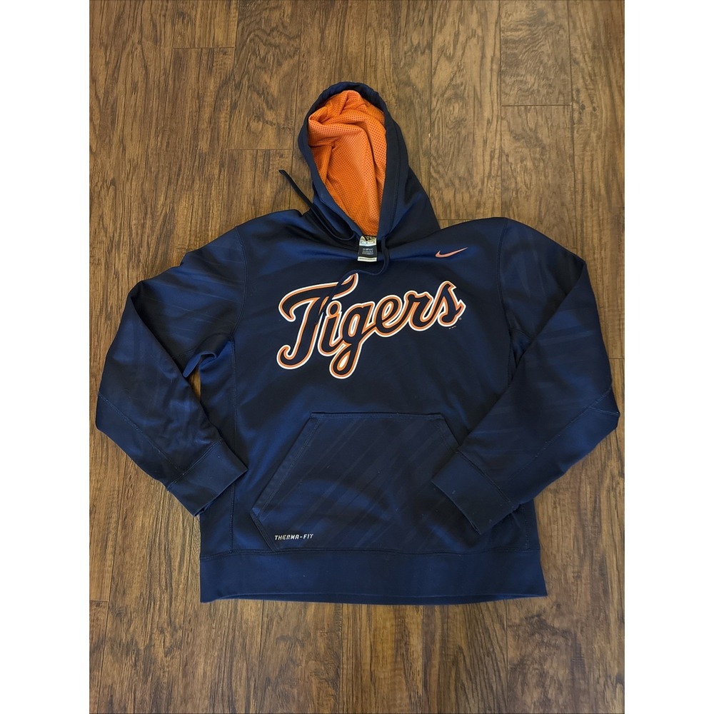 Detroit Tigers Nike Hoodie Mens Medium Therma Fit Sweatshirt‎